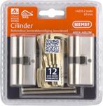 Nemef cilinder met keersleutel SKG*** 142/9 2 gelijksluitend, Doe-het-zelf en Verbouw, Hang- en Sluitwerk, Ophalen, Nieuw, Chroom