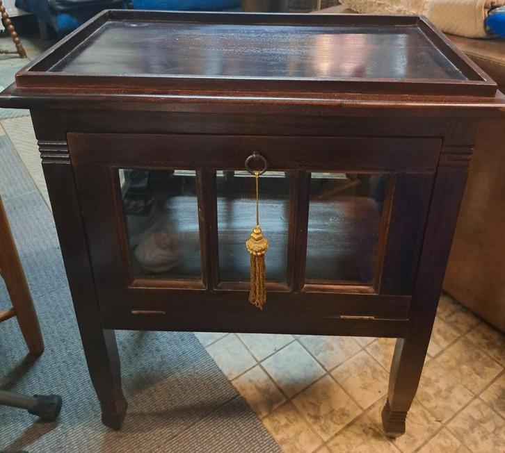 Mooi Theekastje met Dienblad, Huis en Inrichting, Tafels | Bijzettafels, Gebruikt, Rechthoekig, 45 tot 60 cm, Minder dan 55 cm