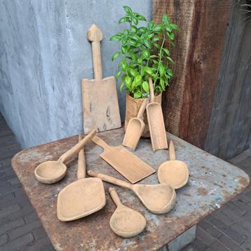 Landelijke houten lepel plankje boterschraper schepje Etage3