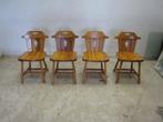 4 Jaren 70 vintage rustic Tyrolean brutalist stoelen, Gebruikt