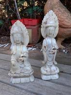 Jaden Beeldenset "Kwan Yin en Boeddha", fraai gesneden, Ophalen of Verzenden