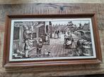 Vintage Ingelijste oude tegeltjes - Hollands tafereel, Antiek en Kunst, Ophalen of Verzenden