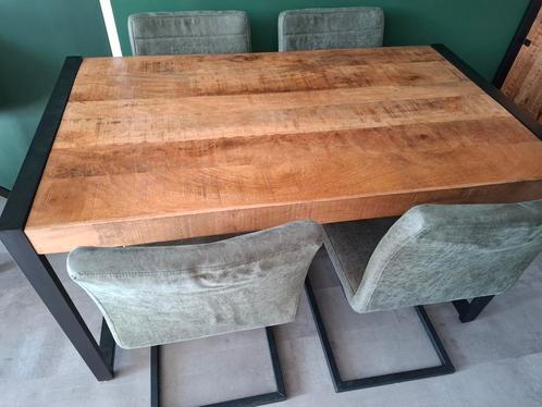 Tafel met 4 eetkamerstoelen €150,-, Huis en Inrichting, Tafels | Eettafels, Zo goed als nieuw, 50 tot 100 cm, 100 tot 150 cm, Vier personen
