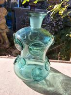 Vintage blauwe glazen vaas glas bollen fles bodemvondst, Antiek en Kunst, Antiek | Glas en Kristal, Ophalen of Verzenden