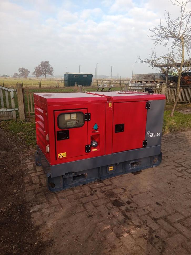 Atlas Copco QAS 20 aggregaat bouwjaar 2011, Doe-het-zelf en Verbouw, Aggregaten, Gebruikt, Dieselolie, 10 tot 30 kVA, Elektrisch startend