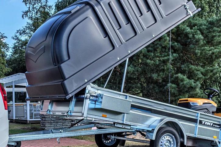 Kieptrailer TIKI nieuw | tot 750 kg | Zweeds topmerk, Auto diversen, Aanhangers en Bagagewagens, Zo goed als nieuw, Ophalen