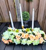 Tafel Bloemstuk met LED Kaarsen, Huis en Inrichting, Woonaccessoires | Kandelaars en Kaarsen, Kunststof, Nieuw, Ophalen of Verzenden