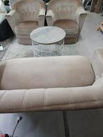 Vintage Zitgroep: Bank, 2 Fauteuils & Tafel, Ophalen, Gebruikt, Metaal, Vintage