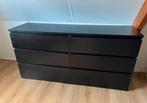Malm ladekast met 6 lades zwartbruin, Huis en Inrichting, Ophalen, Minder dan 50 cm, Zo goed als nieuw, 75 cm of meer