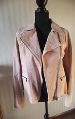 Mooie zacht roze echt suede leren biker jack / jas van V&D., Maat 38/40 (M), Verzenden, Zo goed als nieuw, Roze