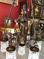 Kristallen kroonluchter / hanglamp antiek barok beeld brons, Ophalen of Verzenden, Overige materialen, Antiek / klassiek