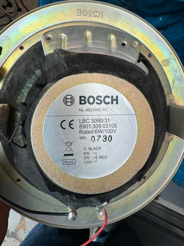 10x Bosch LBC3090-31 plafond speaker 100v 6w, Audio, Tv en Foto, Luidsprekers, Zo goed als nieuw, Overige typen, Minder dan 60 watt