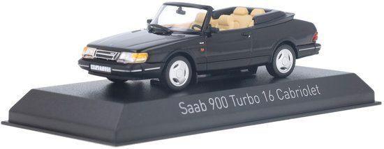 Saab 900 Turbo Convertible 1992 Zwart Model 1/43 Norev, Hobby en Vrije tijd, Modelauto's | 1:43, Nieuw, Auto, Norev, Ophalen of Verzenden