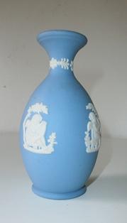 Wedgwood, vaasje, blauw Jasperware, knopvaas, Ophalen of Verzenden