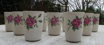 2 x Set van 6 Super Rozen Bekers met Roos en Roosje beschikbaar voor biedingen