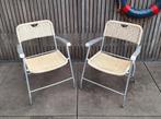 paar vintage design Hilbrant Tossa tuin-stoelen vouw-stoel, Ophalen, Gebruikt, Aluminium, Inklapbaar