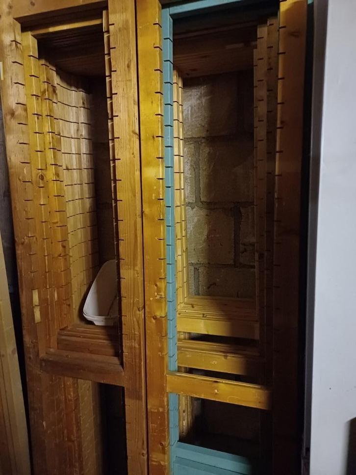 div. hoogte  houten Bruynzeel legbordstelling  40 diep, Huis en Inrichting, Kasten | Stellingkasten, Gebruikt, Ophalen