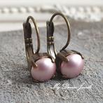 Oorbellen Alison met Swarovski Parel Powder Rose, Sieraden, Tassen en Uiterlijk, Met kristal, Overige materialen, Hangers, Overige kleuren