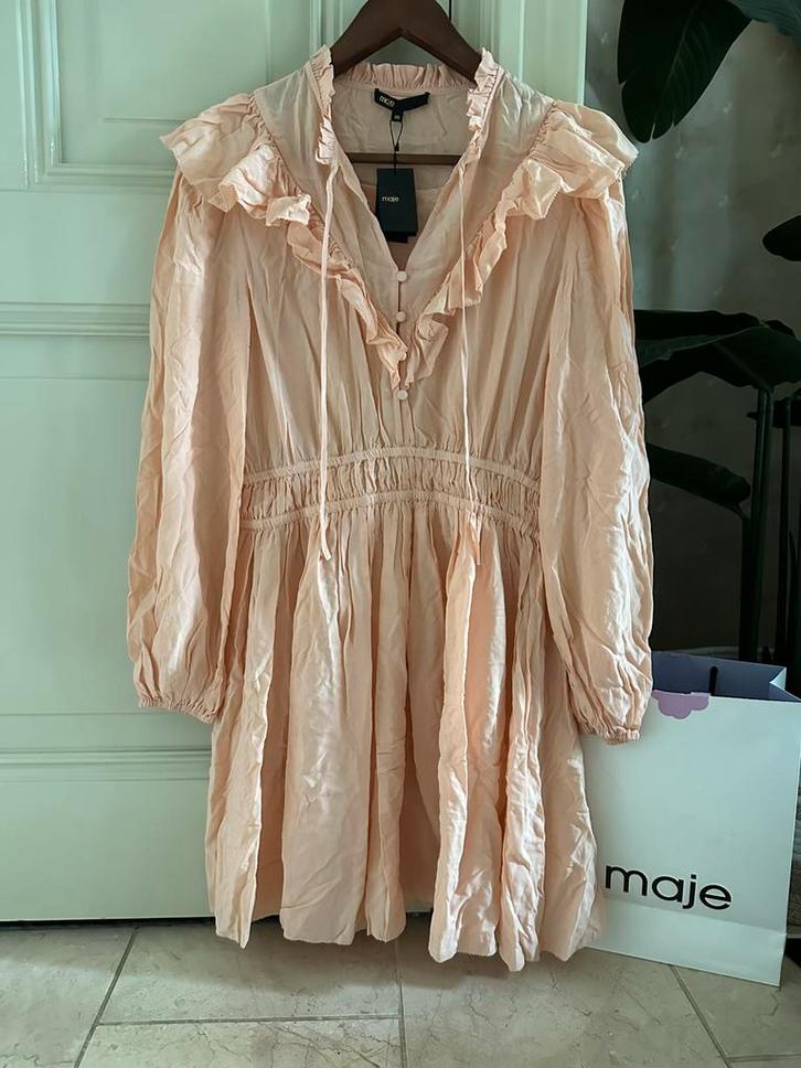 Maje Peach Jurk - Nieuw - Maat 3/L, Kleding | Dames, Jurken, Nieuw, Maat 38/40 (M), Roze, Boven de knie, Ophalen of Verzenden