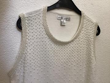 Hesje jaren vijftig Andre Sege’re 3XL crème wit met parels. beschikbaar voor biedingen