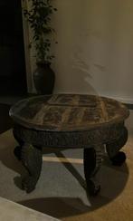 Unieke salontafel uit Nepal, 50 tot 100 cm, Rond, Landelijk, Ophalen of Verzenden