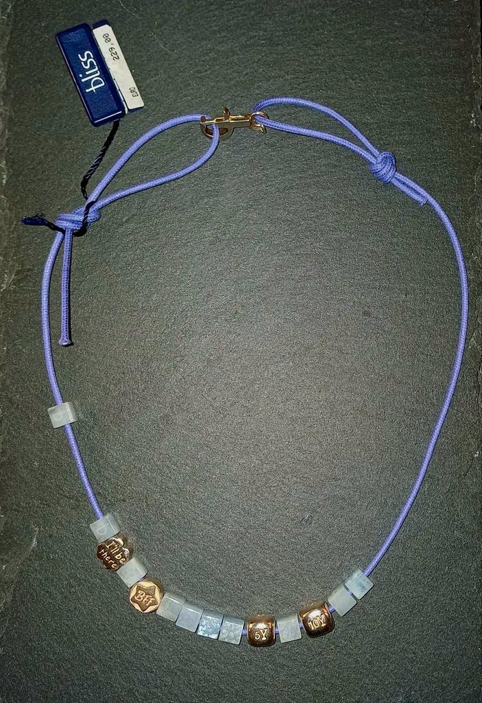 Bliss Ketting Zilver & Aquamarijn, Sieraden, Tassen en Uiterlijk, Kettingen, Nieuw, Zilver, Blauw, Ophalen of Verzenden