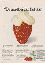 Retro reclame 1972 Klop-Klop zuivel slagroom op de aardbei, Verzenden, Overige typen