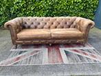 Stoere industriële leren 3 - zits chesterfield bank !!!, Rechte bank, Gebruikt, Leer, 75 tot 100 cm