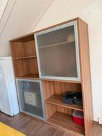Houten kast mef schuifdeuren (glas), Ophalen, Zo goed als nieuw, 25 tot 50 cm, Glas