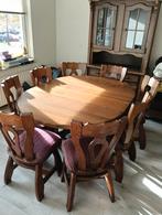 Eiken eettafel compleet met 8 stoelen, Huis en Inrichting, Complete eetkamers, Ophalen of Verzenden, Gebruikt, 4 tot 6 stoelen