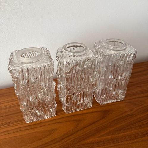 3 lampenkapjes, hanglamp, glas, vintage, jr 60/70, Huis en Inrichting, Lampen | Lampenkappen, Zo goed als nieuw, Minder dan 25 cm