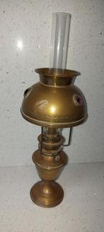 Antieke olielamp, compleet met nieuw glaasje hoogte ca. 38 c, Ophalen of Verzenden