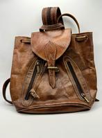 Bruine Leren Rugzak Vintage Bohemian Stijl, Ophalen of Verzenden, Zo goed als nieuw, Overige merken, 30 tot 45 cm