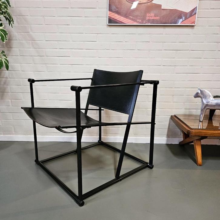 Pastoe Kubus Chair FM60 Radboud van Beekum - Vintage design, Huis en Inrichting, Fauteuils, Zo goed als nieuw, Leer, Metaal, 50 tot 75 cm