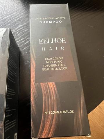 Eelhoe haarshampoo en verf in één donkerbruin beschikbaar voor biedingen