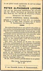 Luiksgestel 1871 - Tilburg 1940 Peter Loyens, Ophalen of Verzenden, Bidprentje