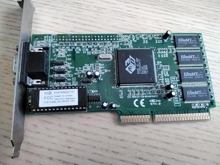 AGP videokaart met ATI RageIIc grafische chip, Computers en Software, Netwerkkaarten, Ophalen of Verzenden