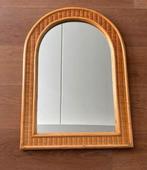 Vintage spiegel 80 h x 60 b bamboe rotan, Ophalen, Gebruikt, Minder dan 100 cm, Rechthoekig