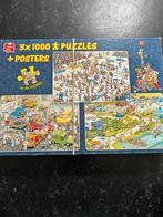 Jan van Haasteren 3x1000 ijshockey autospuiterij cam, Ophalen, 500 t/m 1500 stukjes, Gebruikt, Legpuzzel