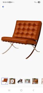 Barcelona stoel Cognac, Huis en Inrichting, Ophalen, Eenpersoons, 75 tot 100 cm, Zo goed als nieuw