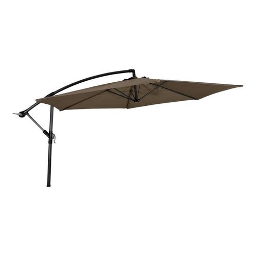 Zweef parasol rond 3 meter gemini taupe, Tuin en Terras, Parasols, Nieuw, Zweefparasol, 2 tot 3 meter, Ophalen of Verzenden