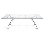 Design onderstel tafel met glazen blad., Ophalen, Gebruikt, 50 tot 100 cm, Vijf personen of meer