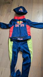 Raceauto pakje 128, Kinderen en Baby's, Carnavalskleding en Verkleedspullen, Ophalen of Verzenden, Zo goed als nieuw, 122 t/m 128