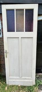 5 stompe originele jaren ‘30 stijl binnendeuren met ruitjes, Ophalen, Gebruikt, 80 tot 100 cm, Binnendeur