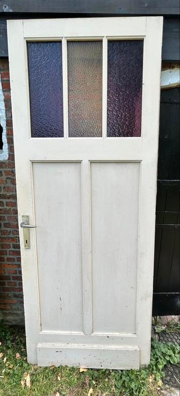 5 stompe originele jaren ‘30 stijl binnendeuren met ruitjes beschikbaar voor biedingen