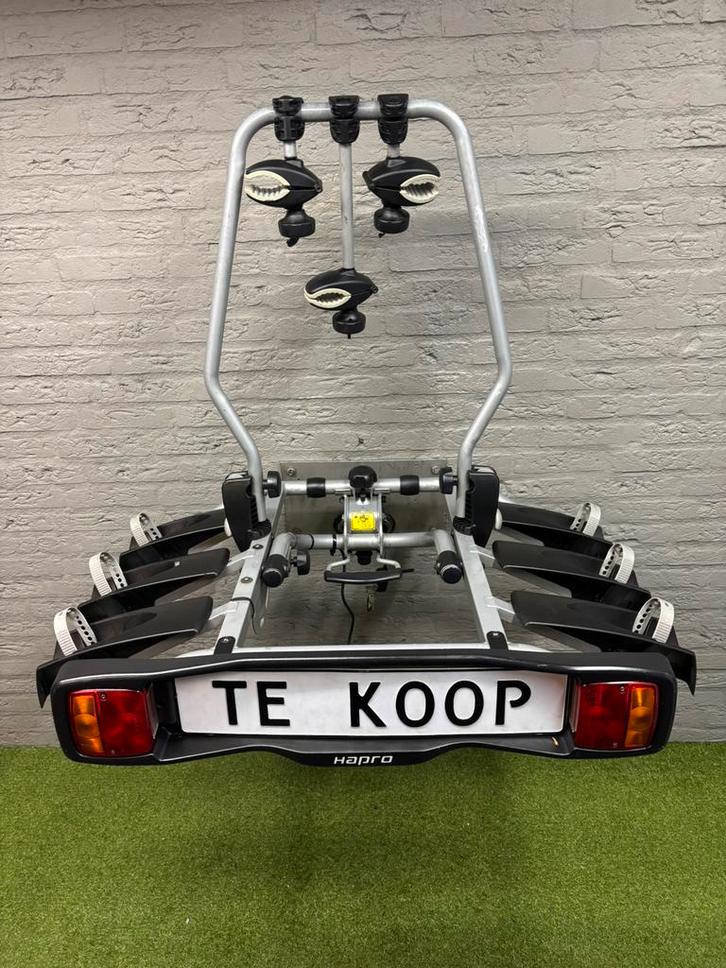 HAPRO ATLAS 3(elek)fietsen55kg/kantelbaar/klik&go/degelijk, Auto diversen, Fietsendragers, Gebruikt, Trekhaakdrager, 3 fietsen of meer
