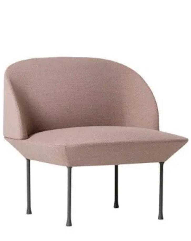 Muuto Oslo fauteuil (oneseater), roze, zonder pootjes, Huis en Inrichting, Fauteuils, Stof, 75 tot 100 cm, 75 tot 100 cm, Ophalen