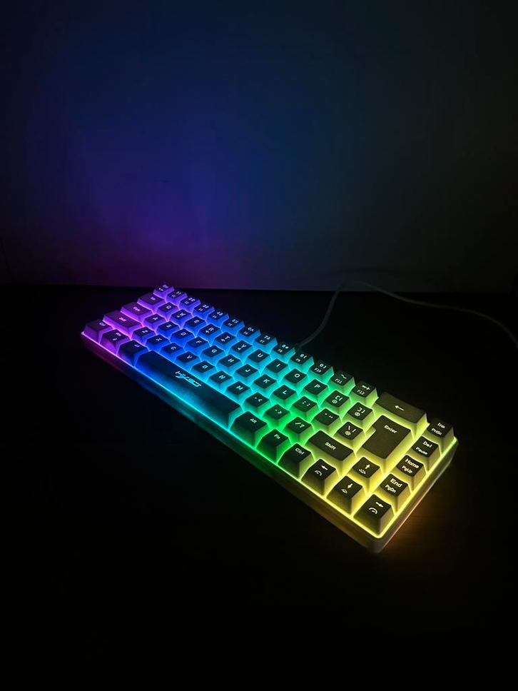 Hxsj v200 toetsenbord rgb wit, Computers en Software, Toetsenborden, Zo goed als nieuw, Ophalen of Verzenden