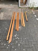 Trapleuningen massief eiken met messing trapleuninghouders, Doe-het-zelf en Verbouw, Hout en Planken, Ophalen, Eiken, Overige typen