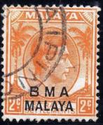 Malaya 1945 KGVI 2c opdruk BMA Malaya gebruikt, Zuidoost-Azië, Verzenden, Gestempeld